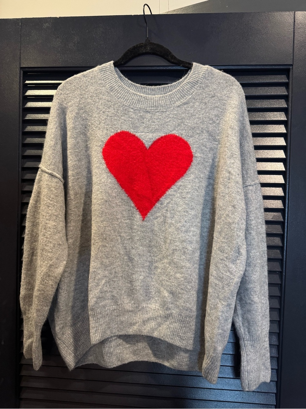 Vince Camuto Gray Heart Sweater XL